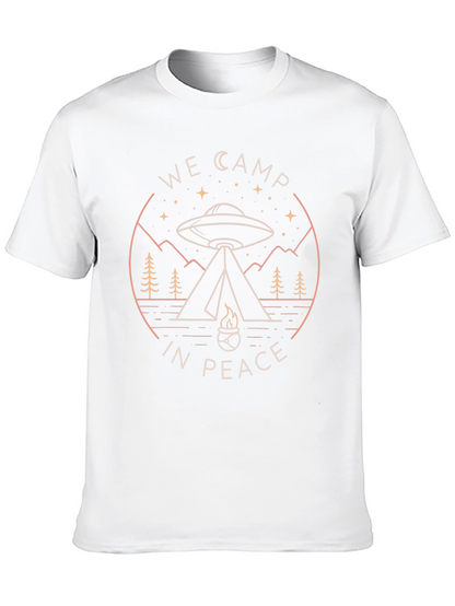 We Camp in Peace Alien UFO Graphic Tee
