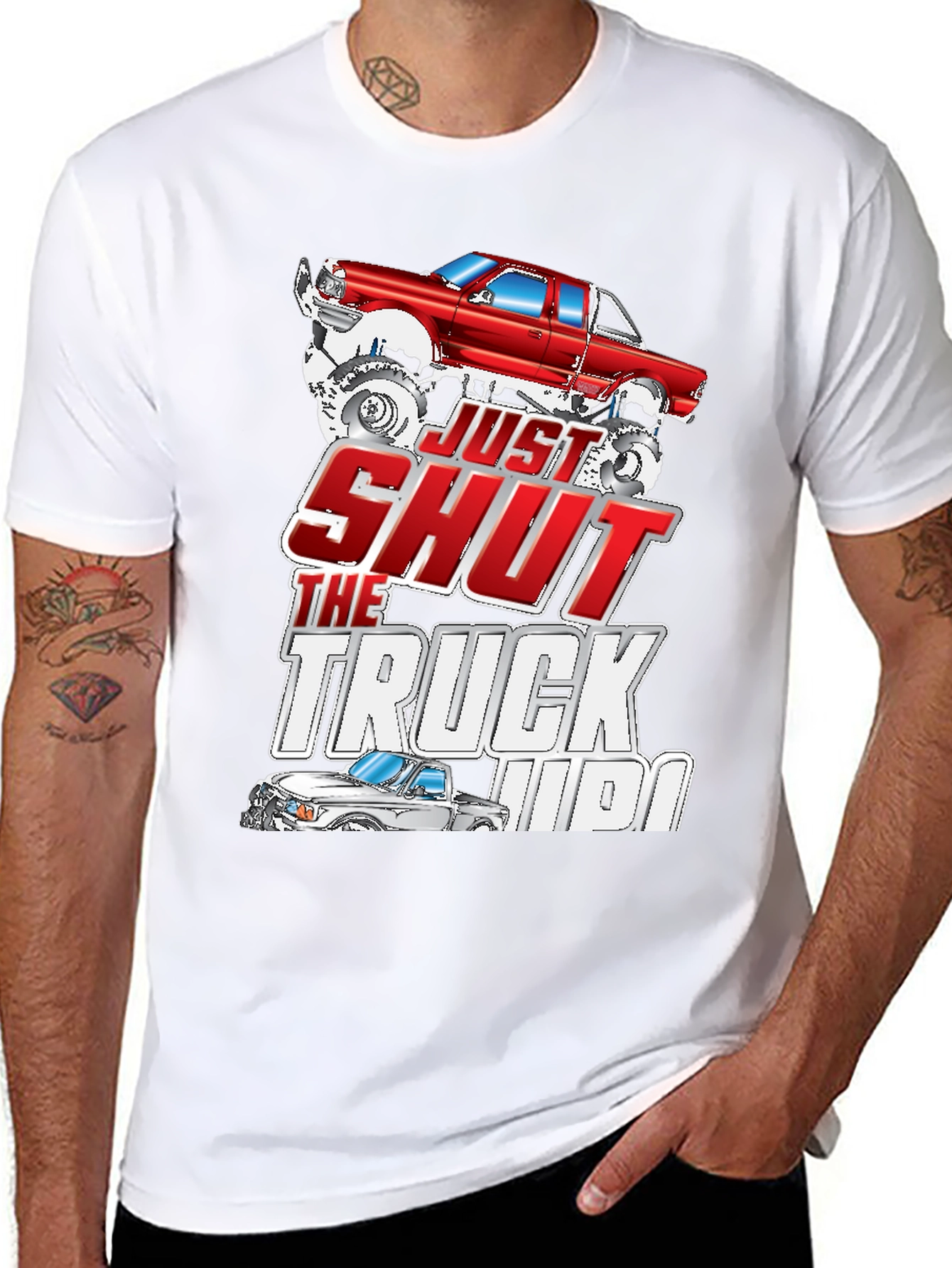 Just Shut The Truck Up Black Graphic Tee