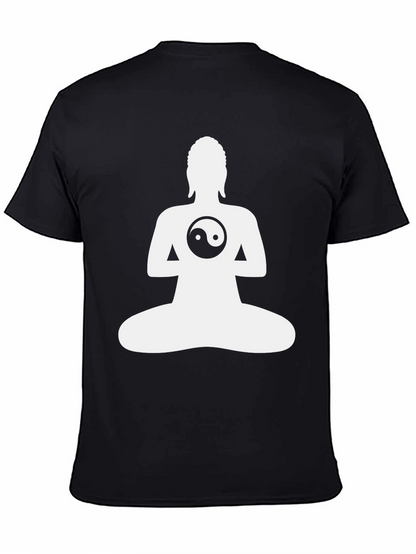 Yin Yang Buddha Graphic Tee - Black
