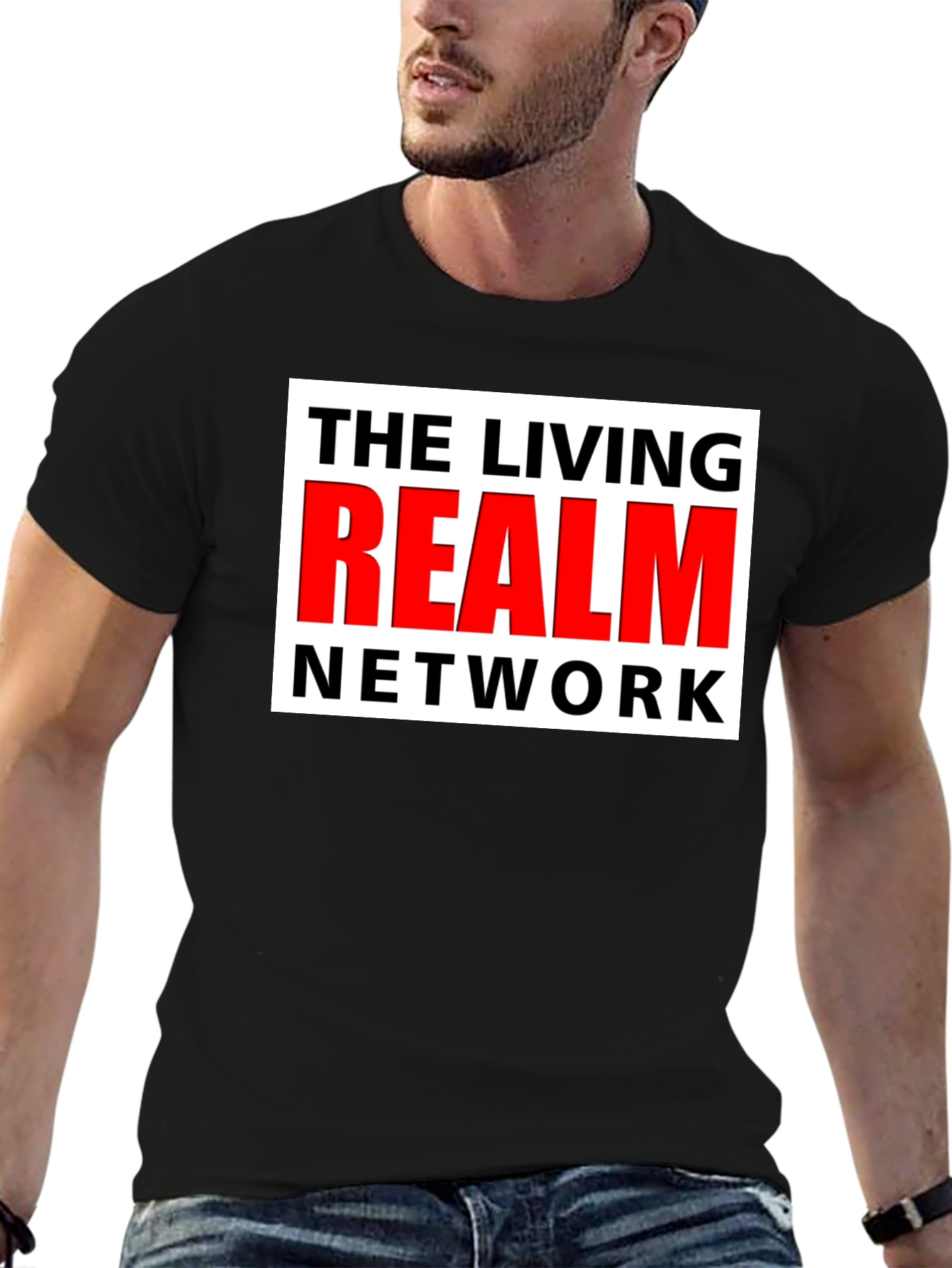 The Living Realm Network Black T-Shirt