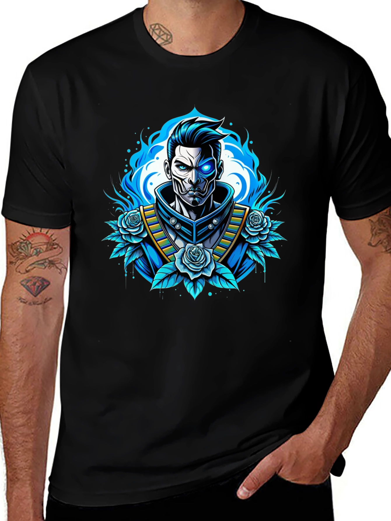 Cyberpunk Samurai T-Shirt - Futuristic Warrior Design