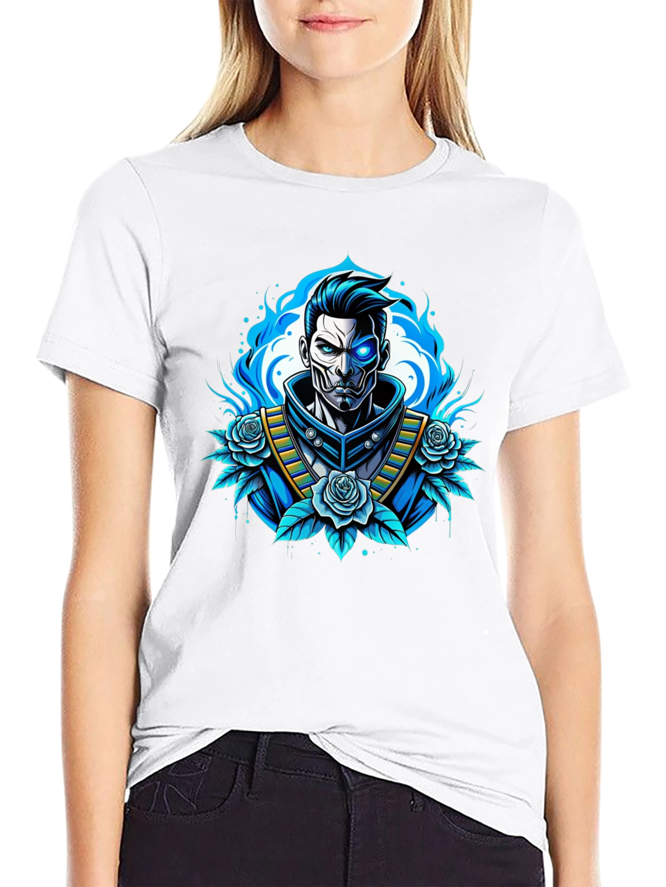 Cyberpunk Samurai T-Shirt - Futuristic Warrior Design