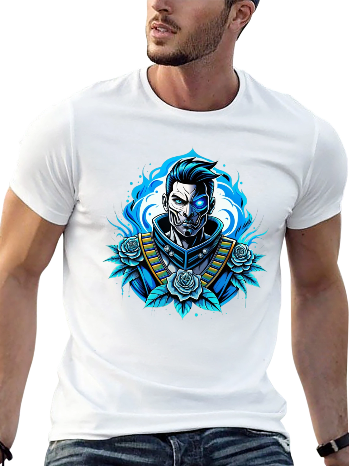 Cyberpunk Samurai T-Shirt - Futuristic Warrior Design