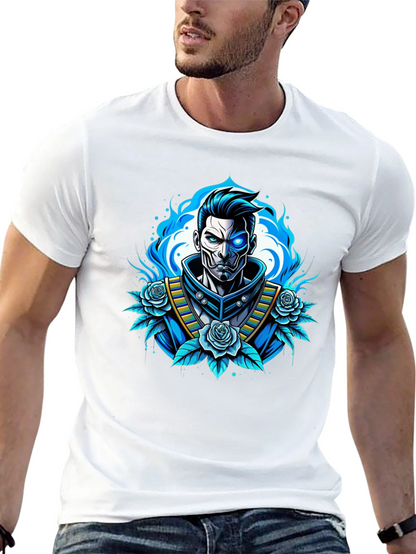 Cyberpunk Samurai T-Shirt - Futuristic Warrior Design