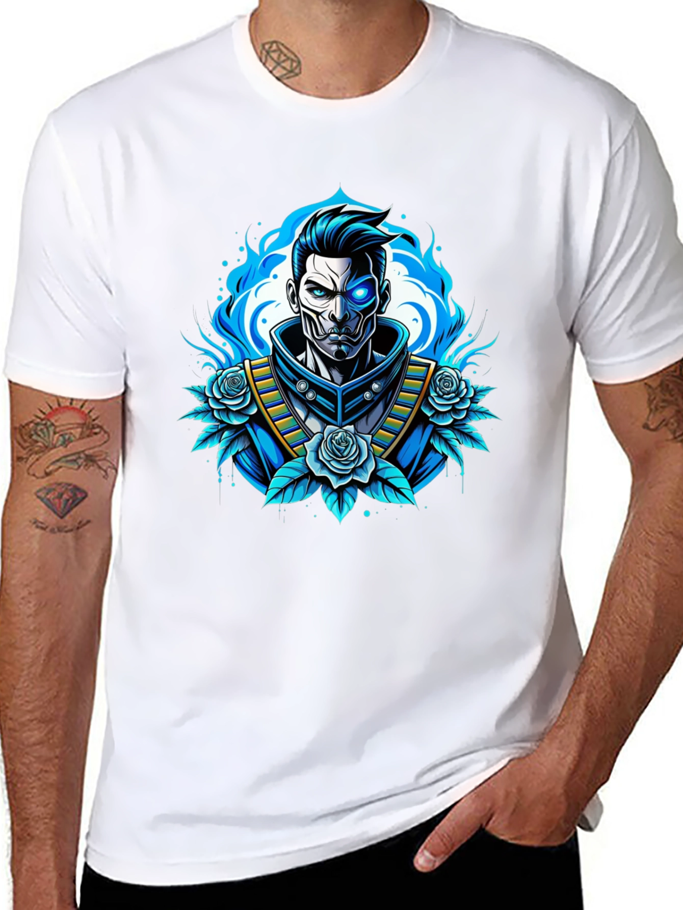 Cyberpunk Samurai T-Shirt - Futuristic Warrior Design
