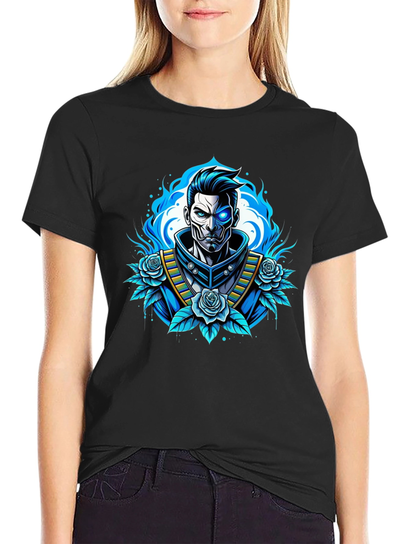 Cyberpunk Samurai T-Shirt - Futuristic Warrior Design