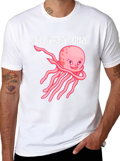 Jellyfish Girl Graphic Tee - Black Cotton Shirt