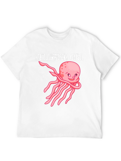 Jellyfish Girl Graphic Tee - Black Cotton Shirt