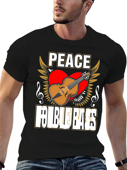Peace Double Bass Black Graphic Tee