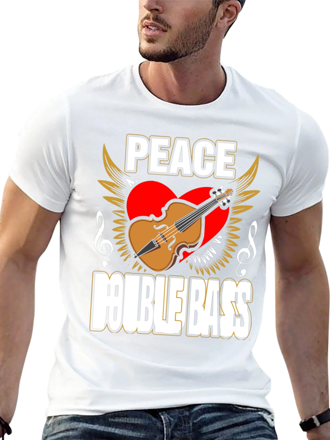 Peace Double Bass Black Graphic Tee