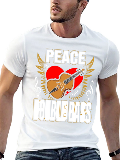 Peace Double Bass Black Graphic Tee