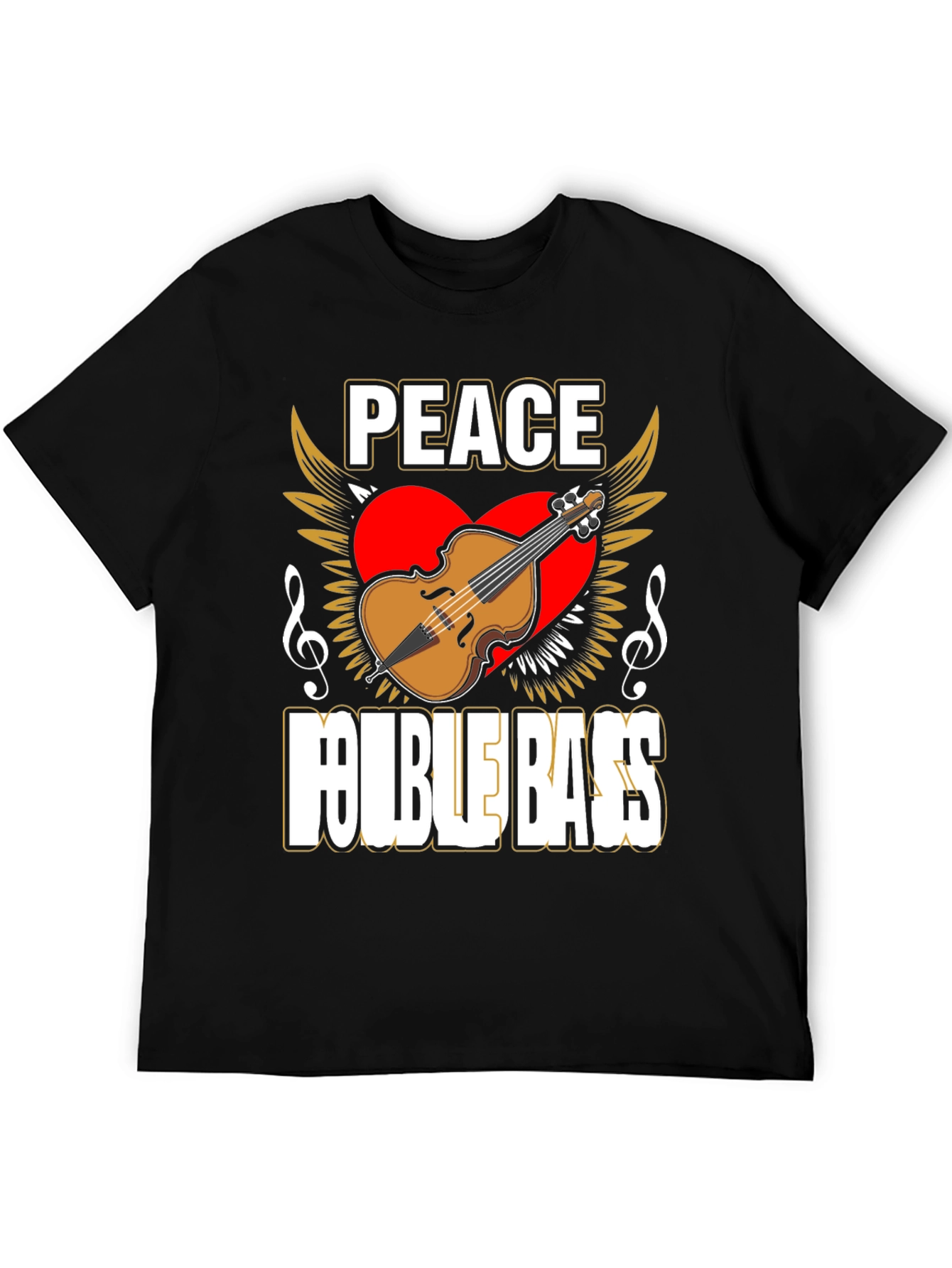 Peace Double Bass Black Graphic Tee