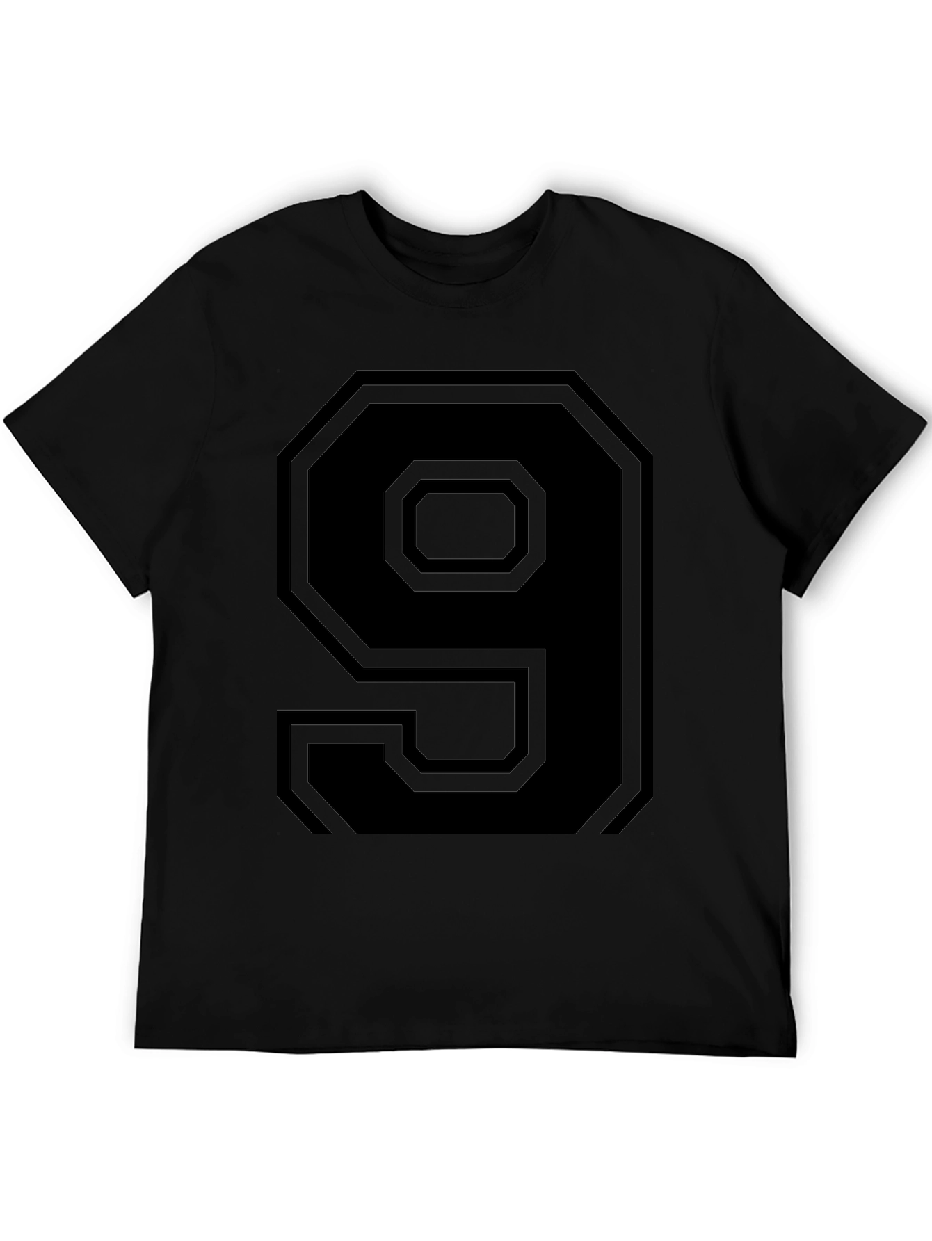 Bold Number 9 Graphic Tee - Black T-Shirt