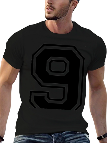 Bold Number 9 Graphic Tee - Black T-Shirt