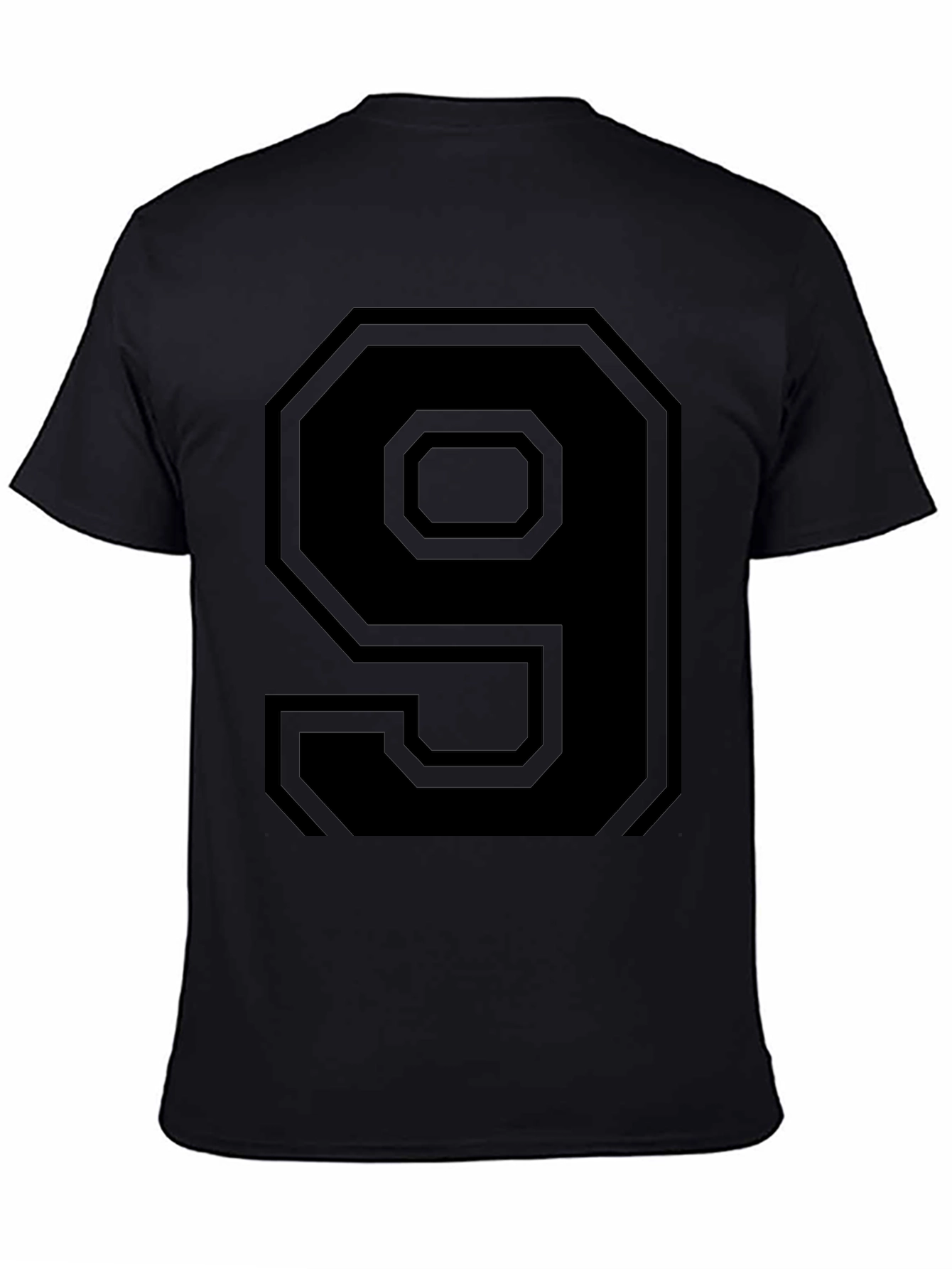 Bold Number 9 Graphic Tee - Black T-Shirt