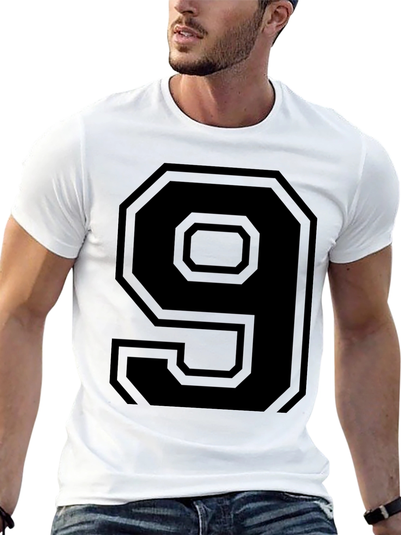 Bold Number 9 Graphic Tee - Black T-Shirt