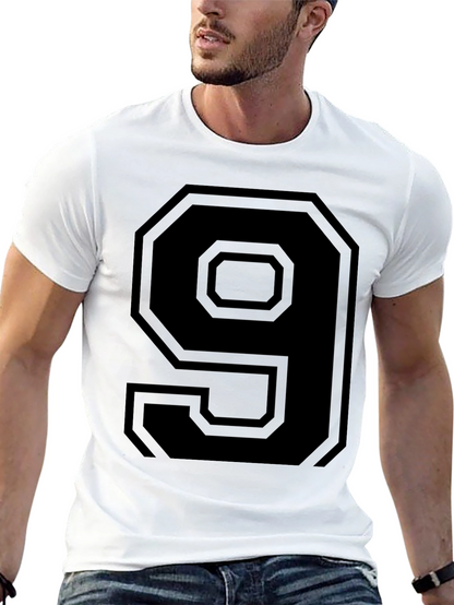 Bold Number 9 Graphic Tee - Black T-Shirt