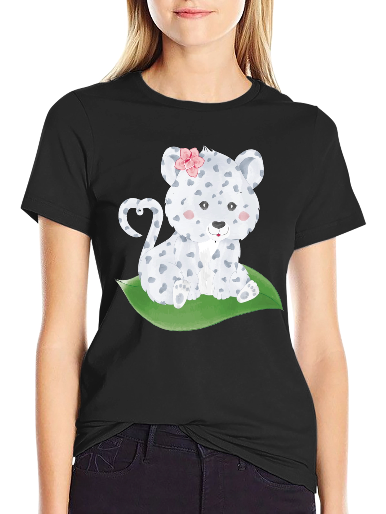 Cute Leopard Cub T-Shirt - Black