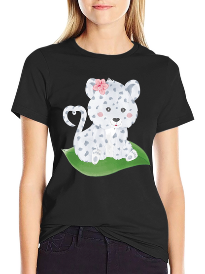 Cute Leopard Cub T-Shirt - Black