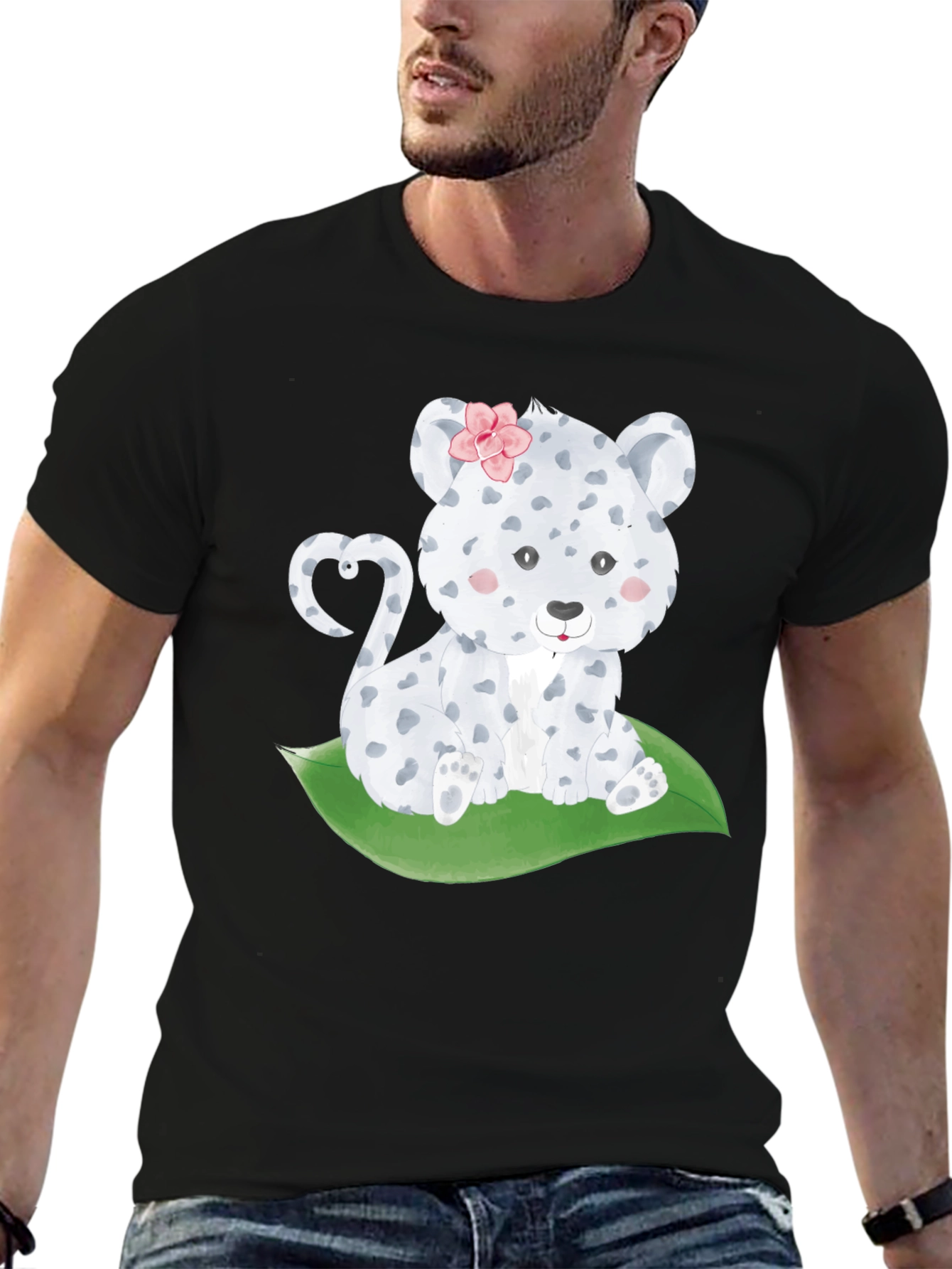 Cute Leopard Cub T-Shirt - Black
