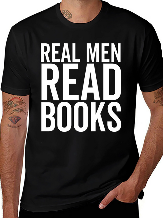 Real Men Read Books Graphic Tee - Classic Black T-Shirt