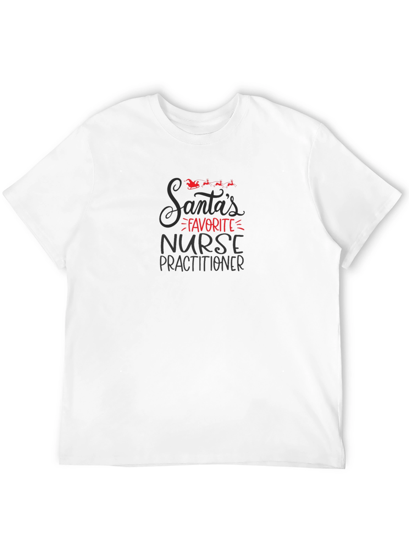 Santas Favorite Nurse Practitioner Black T-Shirt