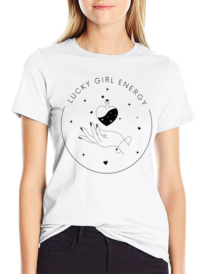 Lucky Girl Energy Graphic Tee - Black