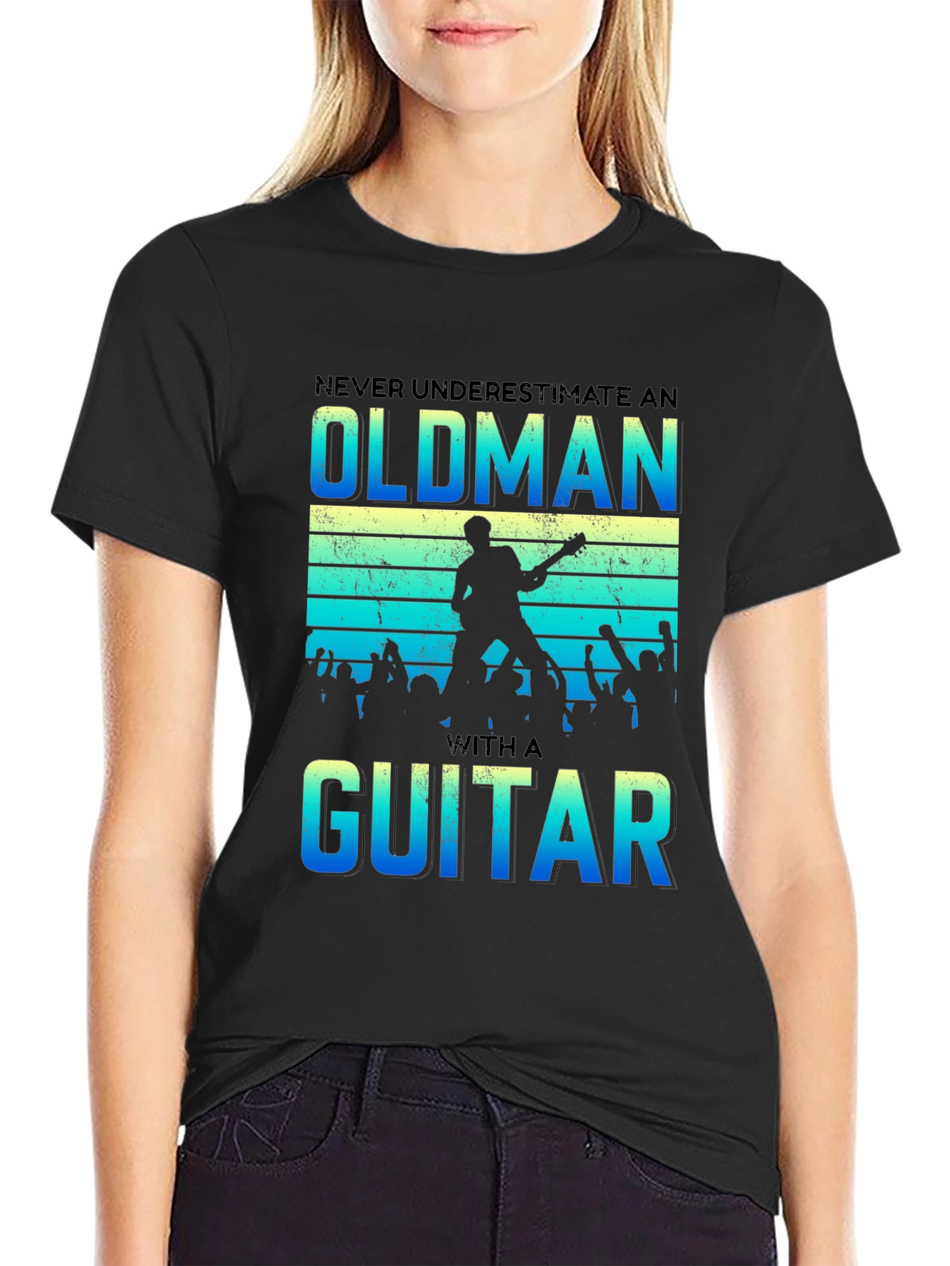 Never Underestimate an Old Man with a Guitar T-Shirt