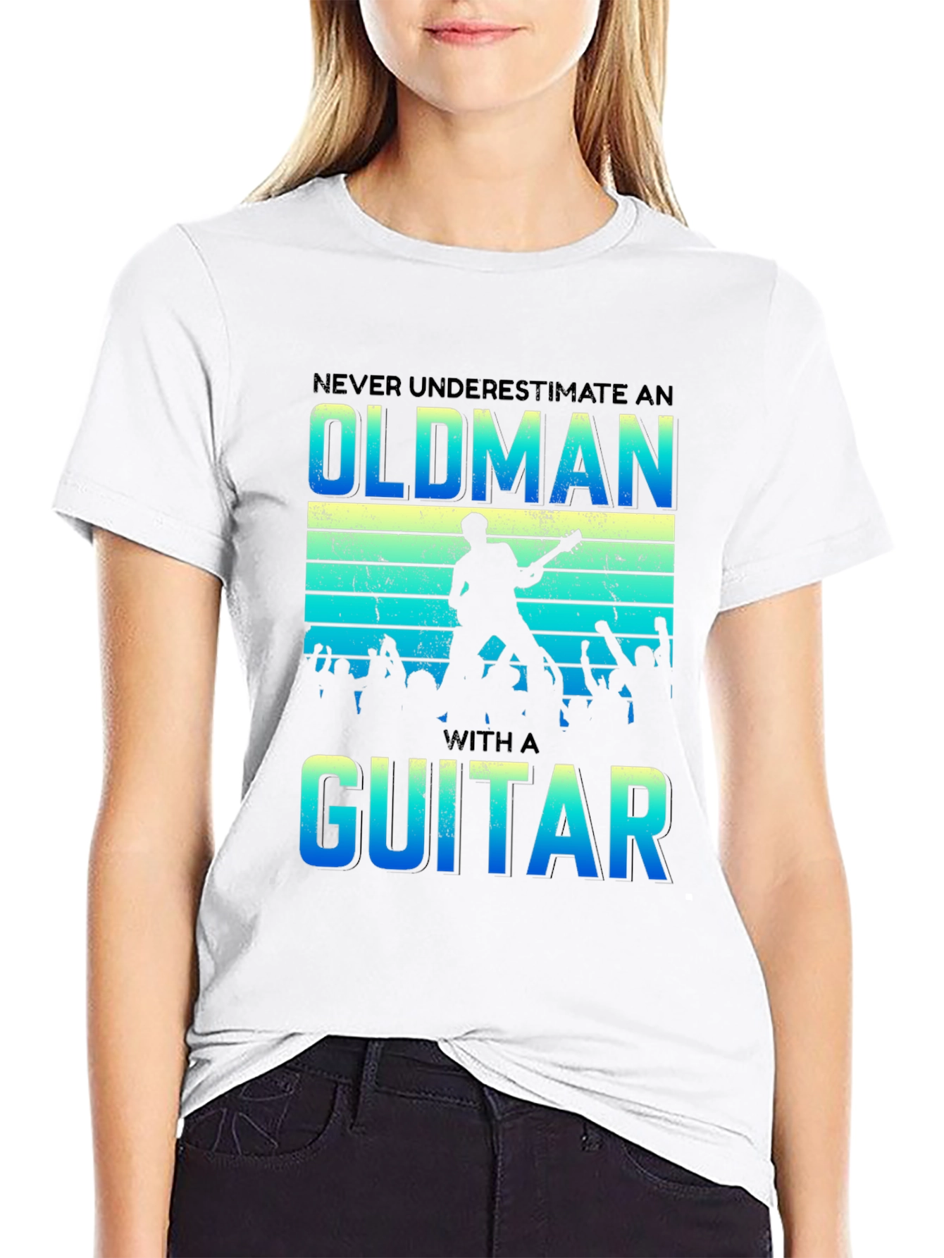 Never Underestimate an Old Man with a Guitar T-Shirt