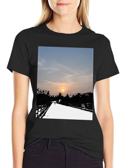 Sunset Road Graphic Tee - Black Casual Comfort