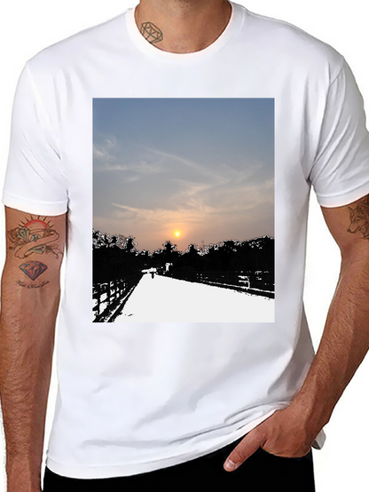 Sunset Road Graphic Tee - Black Casual Comfort