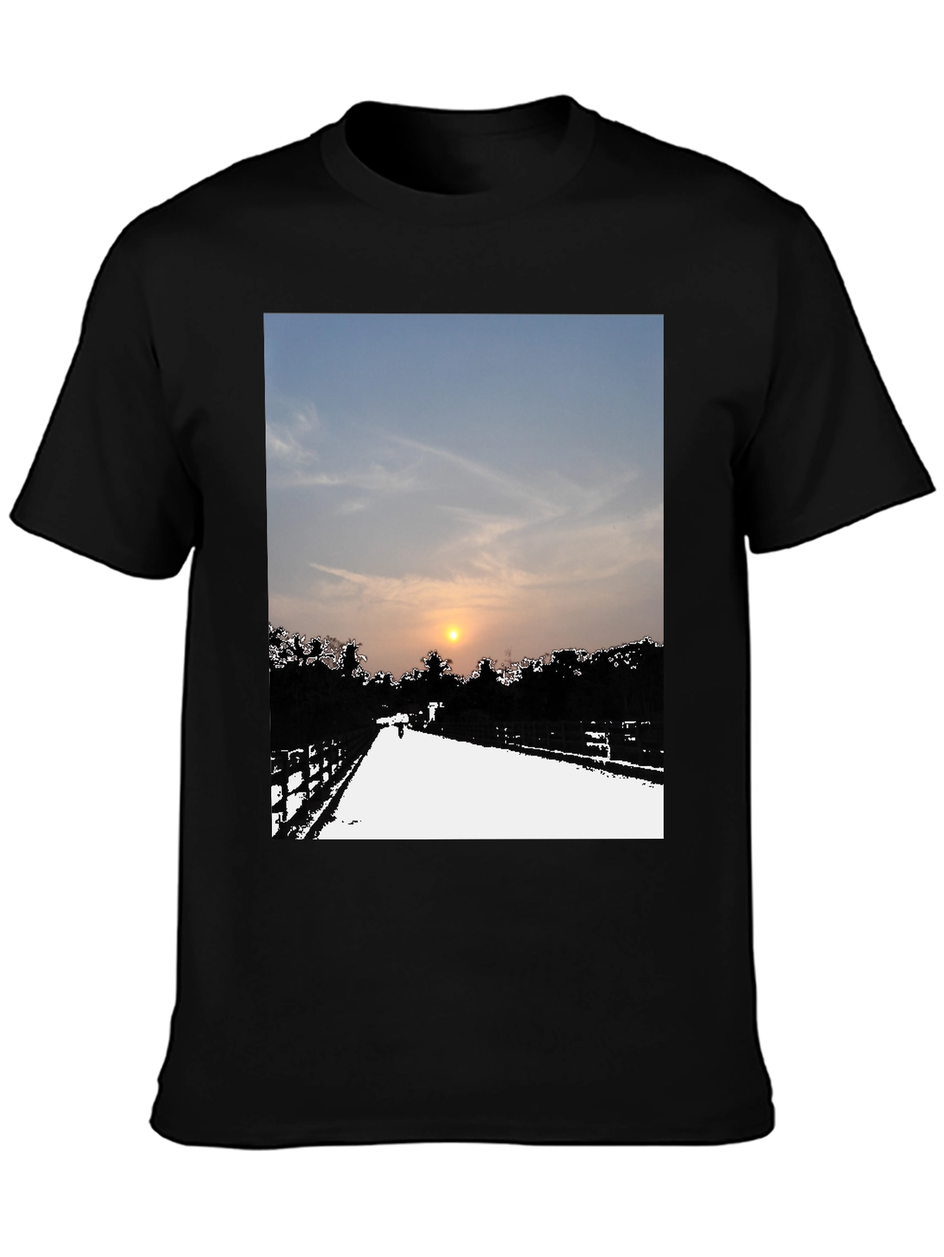 Sunset Road Graphic Tee - Black Casual Comfort