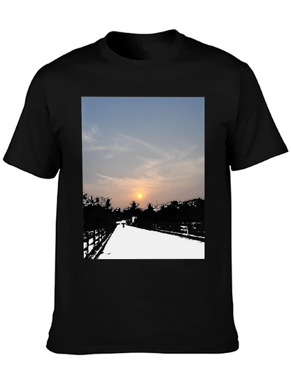 Sunset Road Graphic Tee - Black Casual Comfort