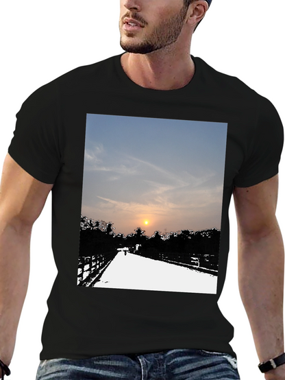 Sunset Road Graphic Tee - Black Casual Comfort