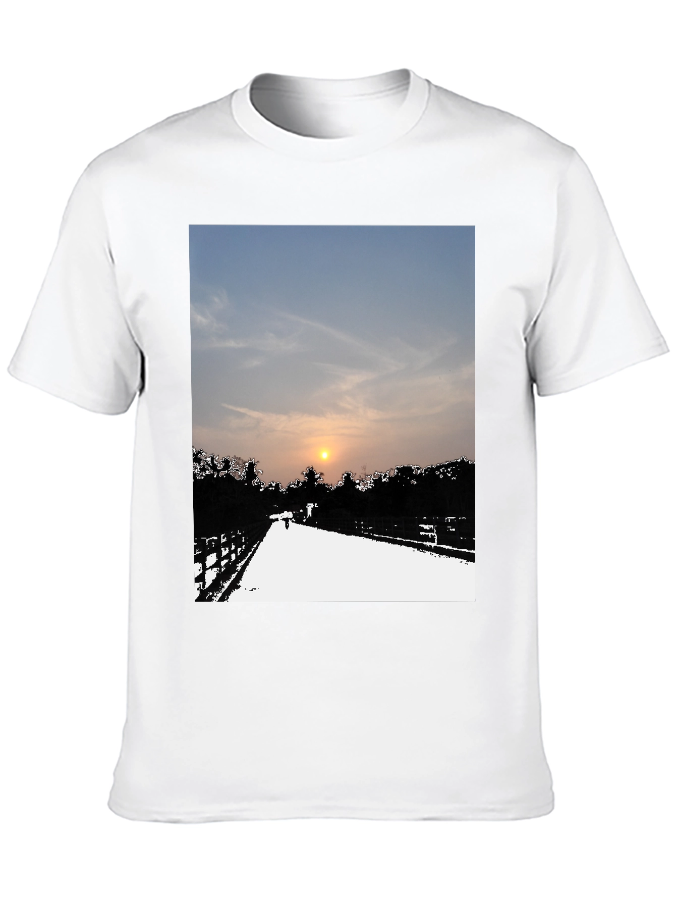Sunset Road Graphic Tee - Black Casual Comfort