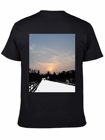 Sunset Road Graphic Tee - Black Casual Comfort