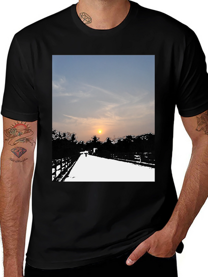 Sunset Road Graphic Tee - Black Casual Comfort