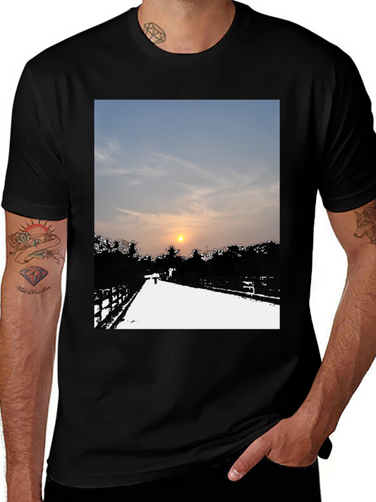 Sunset Road Graphic Tee - Black Casual Comfort