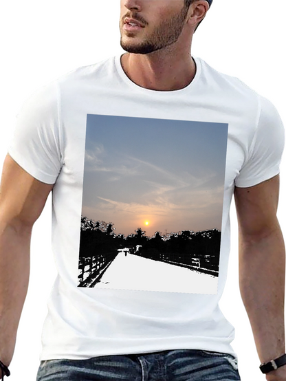 Sunset Road Graphic Tee - Black Casual Comfort