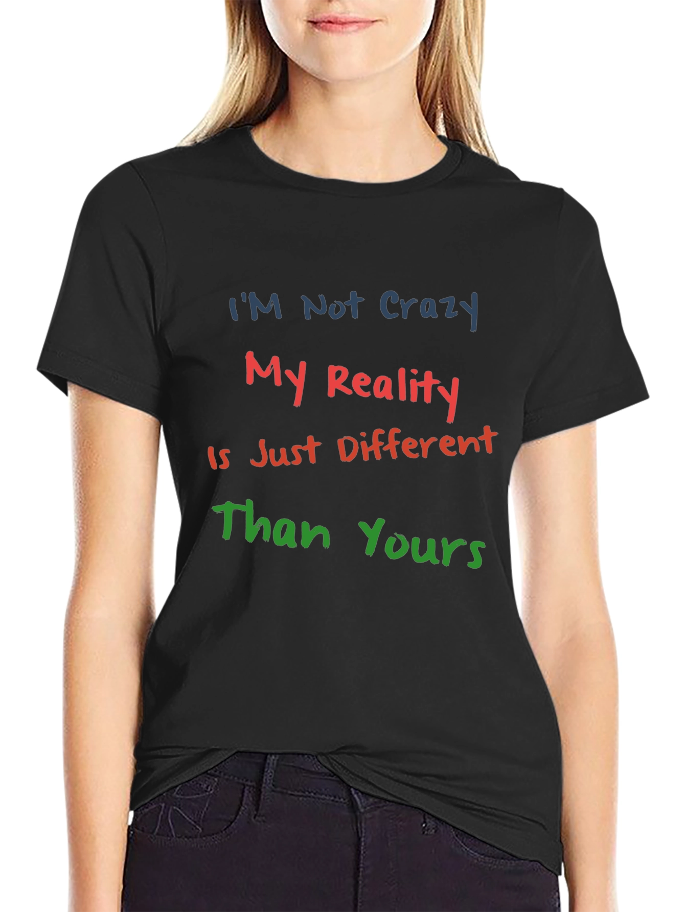 Crazy Reality Graphic Tee - Black