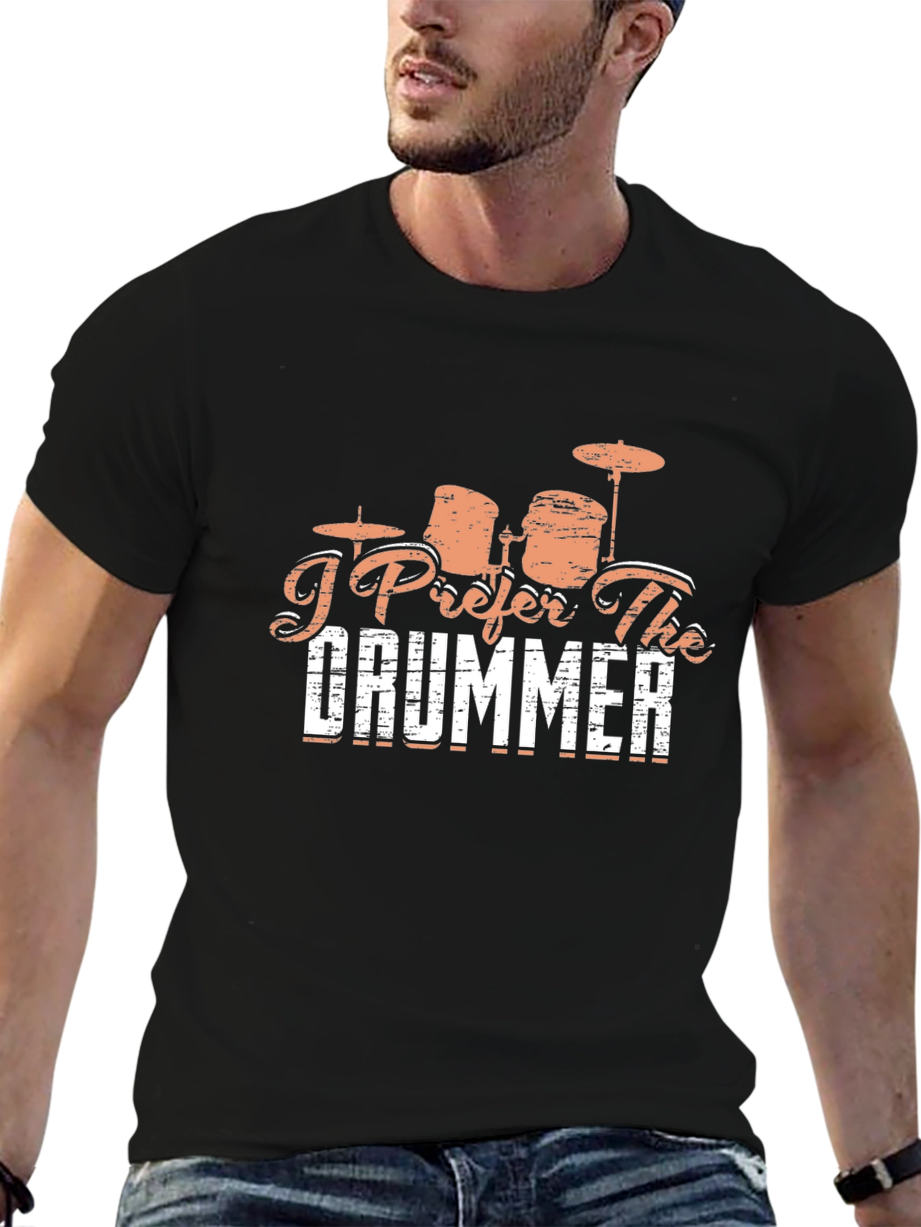 I Prefer The Drummer Black T-Shirt