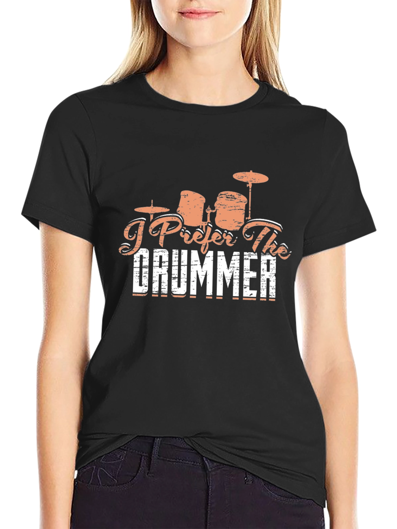 I Prefer The Drummer Black T-Shirt