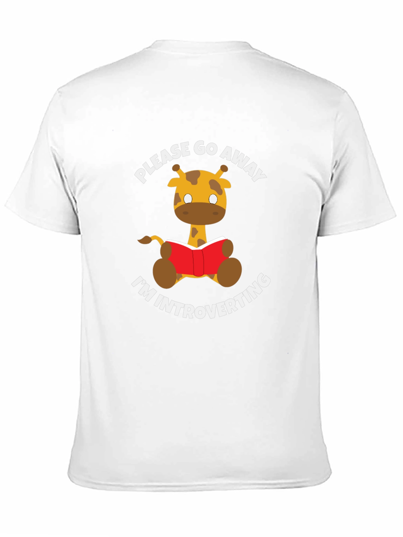 Introvert Giraffe Reading Novelty T-Shirt