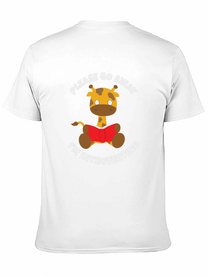 Introvert Giraffe Reading Novelty T-Shirt
