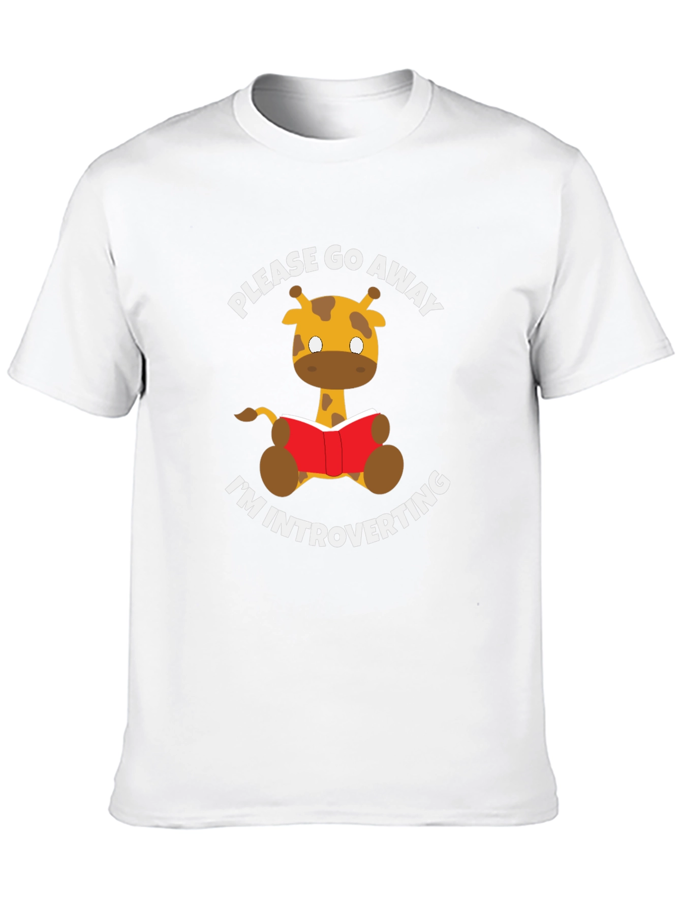 Introvert Giraffe Reading Novelty T-Shirt