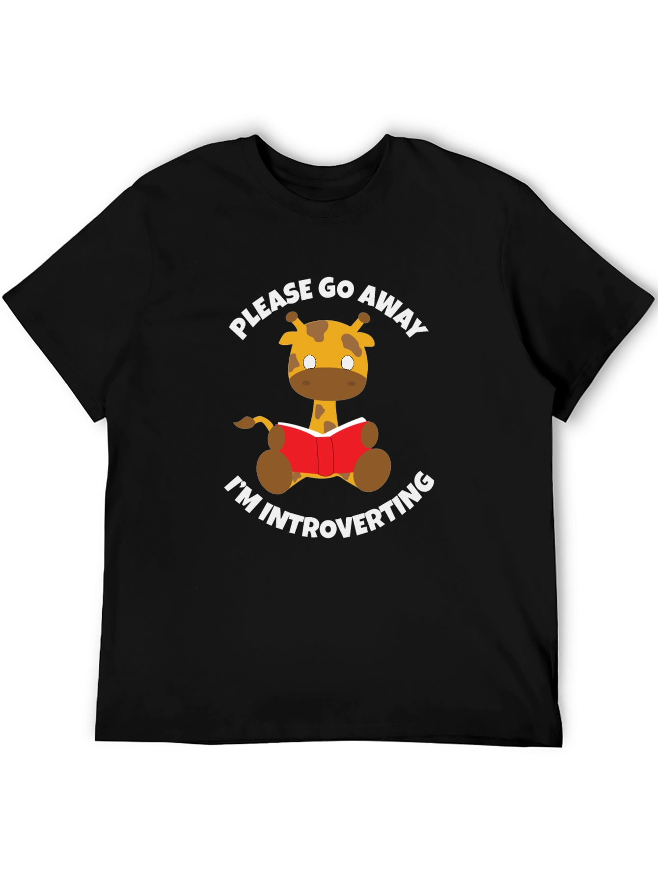 Introvert Giraffe Reading Novelty T-Shirt