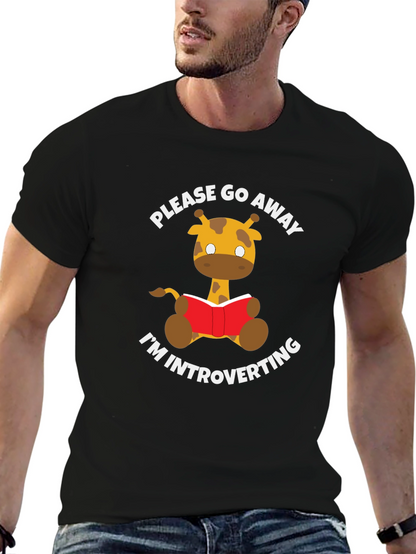 Introvert Giraffe Reading Novelty T-Shirt