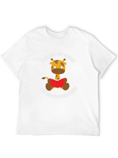 Introvert Giraffe Reading Novelty T-Shirt