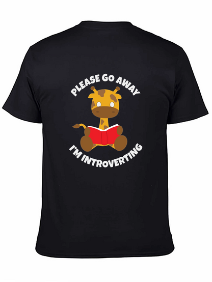Introvert Giraffe Reading Novelty T-Shirt