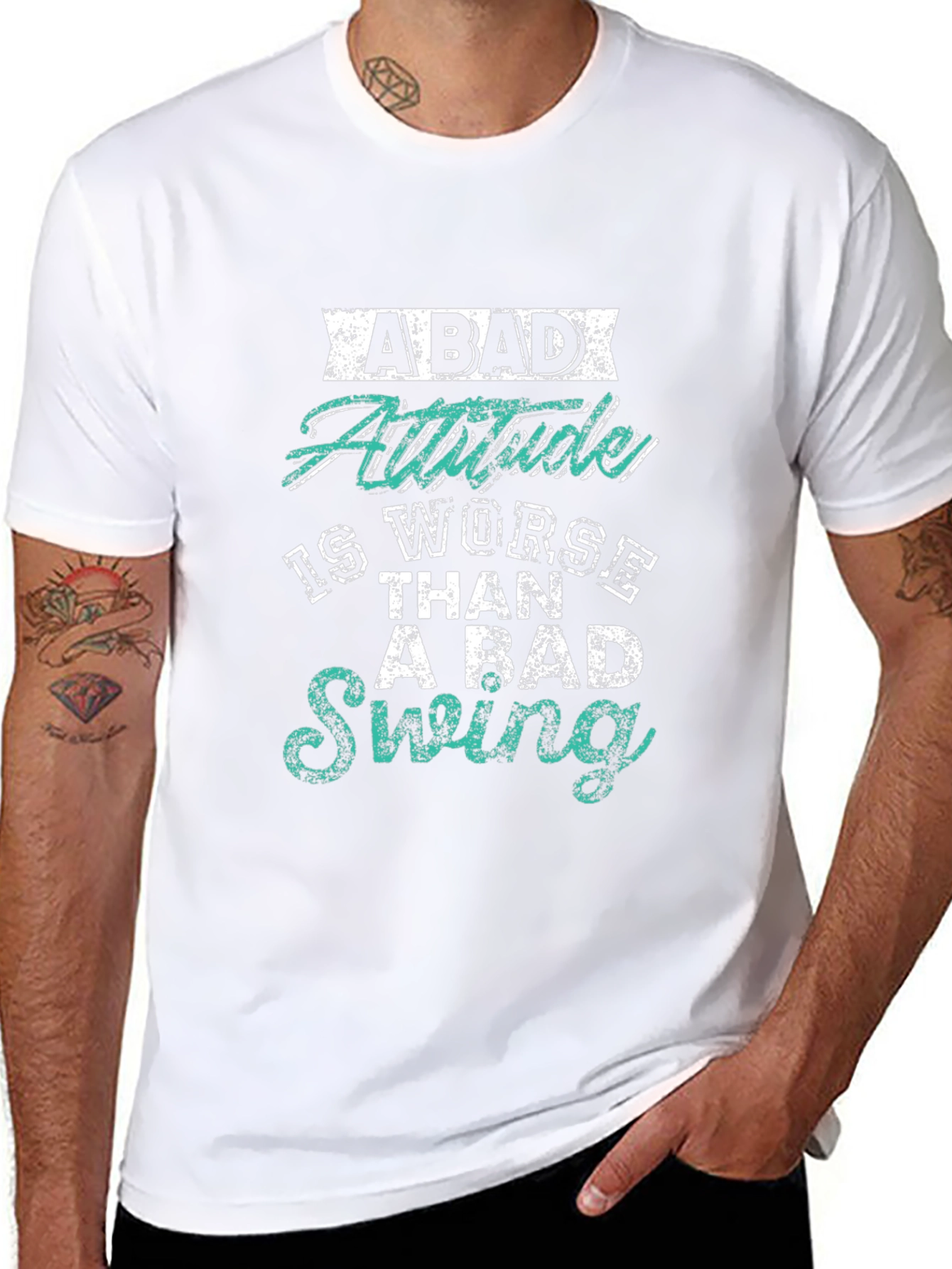 Bad Attitude Worse Than Bad Swing Black T-Shirt